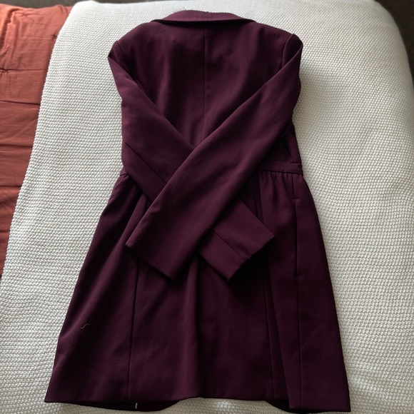 Bebe Faux Fur Collar Burgendy Coat - Picture 15 of 16